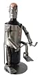 Ferdinand the Frustrated Golfer Handcrafted Metal Bottle Sculpture