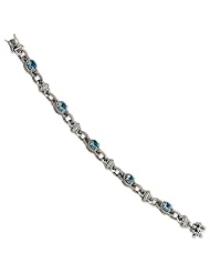 Sterling Silver 7.14Swiss Blue Topaz 7.75in Bracelet