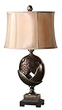 Table Lamp with Amber-Gold Glass Body