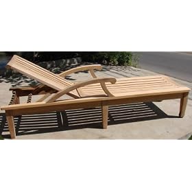 A Grade Outdoor Garden Teak Sun Chaise Lounge - FREE SHIPPING by 
