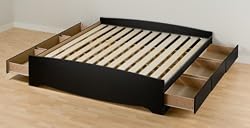 Prepac Sonoma King Platform Storage Bed, Black
