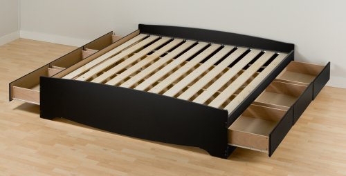 Prepac Sonoma King Platform Storage Bed, Black
