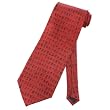 Men's Handmade Tie Black Ancient Chinese Character Red Silk Necktie