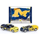 Michigan Wolverines 1:64 2007 Home & Road Dodge Charger Corvette 2 Pack With Card 