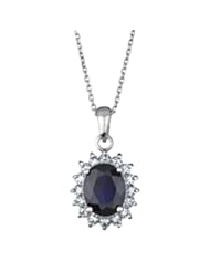 Princess Diana Inspired CZ Sapphire Necklace