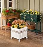 Weather-Resistant Resin Rectangular Wicker Planter