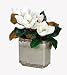 Artificial Magnolia Blooms in Crackled Gray Vase