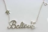 Disney Couture Silver Plated  BELIEVE  Tinkerbell Necklace ! 08 Kidada Jones Newest Collection We...