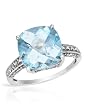 White Gold 0.18 CTW Color G-H I2 Diamond and 7.33 CTW Topaz Cocktail Women Ring. Ring Size 7. Total Item weight 3.6 g.