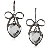 Betsey Johnson Basics Large Crystal Heart Earr
