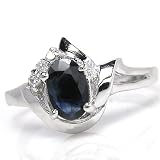 1.25ct Genuine Natural Sapphire Gemstone and Diamond 10k White Gold Ring(limited Edition, Last One)