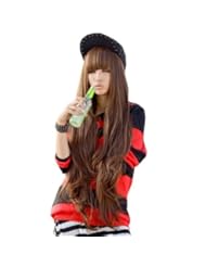 DAYISS? New Brown Fashion Womens Ladies Long Curly Wavy Hair Full Wigs Cosplay Party