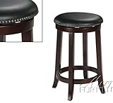Set of 2 24"H Swivel Counter Height Stools in Espresso Finish