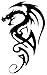 Black Tribal Dragon Temporary Tattoo