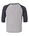 RABBIT SKINS Toddler Fine Jersey Raglan 3/4 Sleeve Baseball Tee, Vintage Heather/Vintage Smoke, 4T