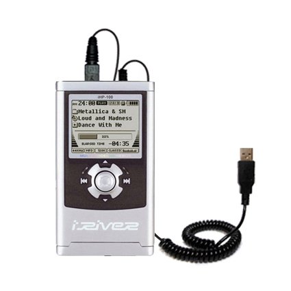 Electronics: Coiled Power Hot Sync and Charge USB Data Cable w/ Tip Exchange for the iRiver H140 Gomadic Brand
