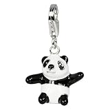 SilberDream Charm panda, 925 Sterling Silver Charms Pendant with Lobster Clasp for Charms Bracelet, Necklace or Earring FC634