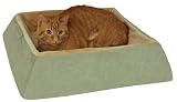 K&H Thermo-Kitty Lounger Indoor Heated Pet Bed, Sage