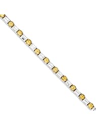 Sterling Silver Citrine & Cz Bracelet, Best Quality Free Gift Box Satisfaction Guaranteed