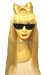 Lady Gaga Wig, Bow & Glasses Fancy Dress Kit - Long