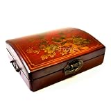 Leather Tea Organizer Storage Box Red