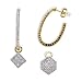 Stylish and Modern: Gold Vermeil Dangling J-Hoop Earrings with CZ Diamond