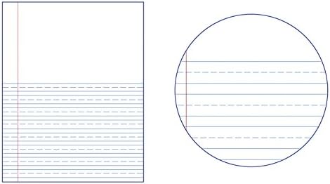 American Paper Converters Picture Story Paper, 9 X 12-1/2 in, 5 in, 1 in Ruling, 1/2 in Broken Line, 1/4 in Skip Line, Pack of 500