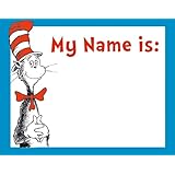 Eureka Dr. Seuss Cat in the Hat Adhesive Name Tags, Package of 40 (659750)