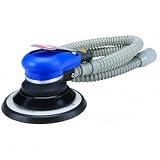 6 inch Self-Vacuuming Air Palm Sander with Built-in Regulator for Speed Control; Includes dust-collection hose and bag