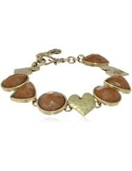 Lucky Brand "Pyramid & Hearts" Heart Set Stone Wrap Bracelet, 7"