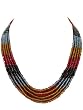 Charming Handcrafted Multi Color Crystal Jewelry 5 Layer Strand Necklace