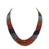 Charming Handcrafted Multi Color Crystal Jewelry 5 Layer Strand Necklace
