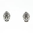 Small Detailed Buddha Post Earrings in Sterling Silver, #7436