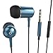Vomach In-ear Headphone Clear Treble Passive Noise-isolating with Microphone Compact for Exercise Wired Earbuds 3.5mm Jack Black