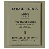 1937 DODGE TRUCK Parts Book List Guide Catalog by Dodge