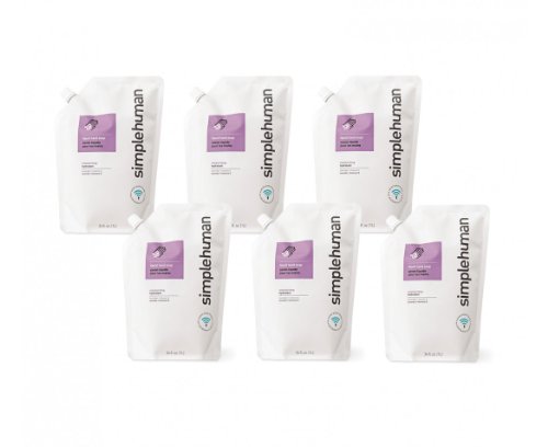 simplehuman Moisturizing Liquid Hand Soap Refill Pouch, Lavender/Vitamin E (6 Pack)