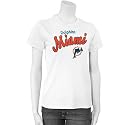 Miami Dolphins Ladies White Distressed Script T-shirt