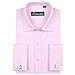 ZERDSKY Men's Slim Fit Solid Color French Cuff Dress Shirt(Cufflinks Included)