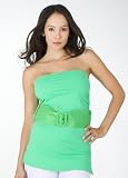 Sophisticated Tube Top with Belt from Hot Fash Tops - JASMINE Green