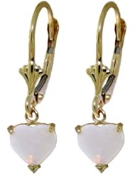 14k Gold Leverback Earrings with Genuine Opals