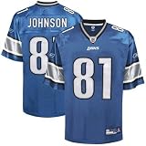 Reebok Calvin Johnson Detroit Lions Blue Authentic Jersey Size 52