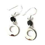 Image of Sterling Silver Circle Drop Earrings