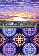 Rebecca Barker Sunburst Star Quiltscapes Set of 6 Cards 5" x 7"