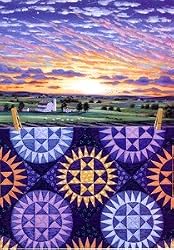 Rebecca Barker Sunburst Star Quiltscapes Set of 6 Cards 5" x 7"