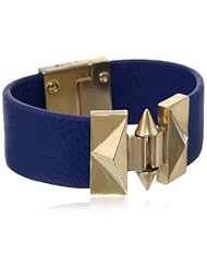 Sam Edelman 22mm Blue Leather and Cage Bracelet, 7"