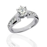 14k White Gold Round Cut Diamond Promise Engagement Ring (0.90ct.tw, HI Color, SI2 Clarity)