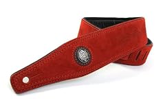 Gaucho Red Embossed Suede Leather Guitar Strap for Electric/Acoustic/Bass Guitar