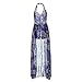 Women's V Neck Halter Floral Maxi Skirt Overlay Rompers Jumpsuit Playsuit Large