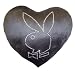 Kitchen & Housewares : Playboy - Black DIamante Heart Shaped Cushion