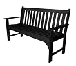 60" Recycled Earth-Friendly Tuscan Veranda Outdoor Patio Bench - Black